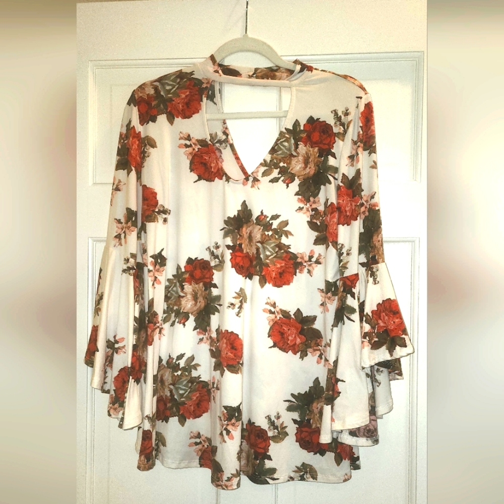 Mittoshop Rose Floral Print Top